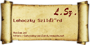 Lehoczky Szilárd névjegykártya