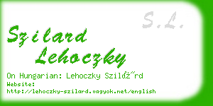 szilard lehoczky business card